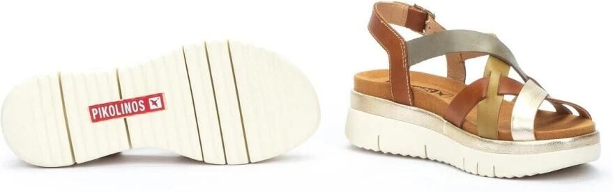 Pikolinos Bruine damessandaal Stijlvolle Palma Multicolor Dames