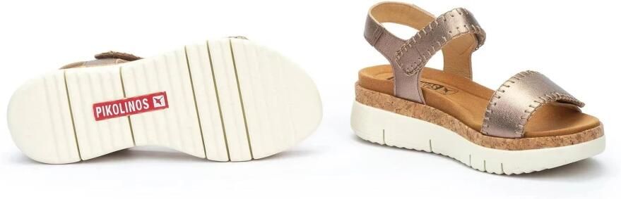 Pikolinos Grijze Damessandaal Lakleer