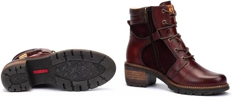 Pikolinos Rode leren enkellaarzen voor vrouwen - Foto 2