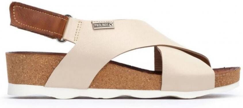 Pikolinos Romantische sleehak sandalen White Dames