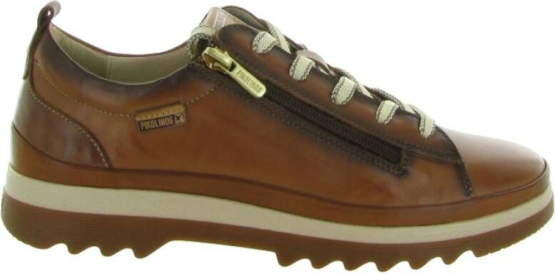 Pikolinos Dames Casual Kameelkleurige Leren Enkellaars Bruin Dames - Foto 8