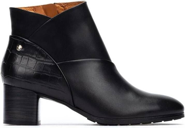 Pikolinos Zwarte Leren Enkellaars voor Vrouwen