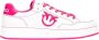 Pinko Leren en stoffen sneakers met Love Birds Diamond Cut logo Pink Dames - Thumbnail 1
