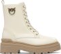 Pinko Boots Ankle-High Leather Boots With Gold Hardware Detail in wit - Thumbnail 1