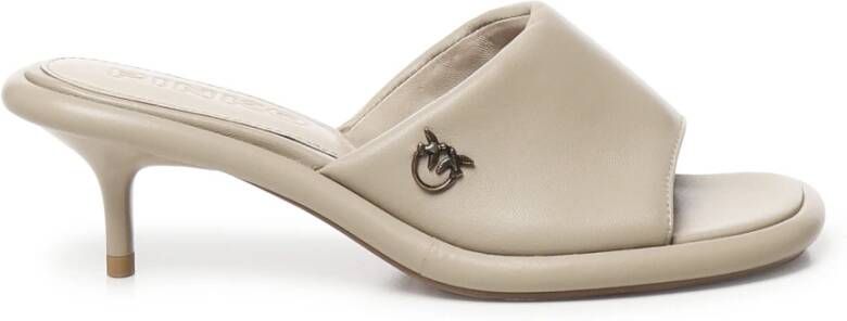 Pinko Beige Kitten Heel Sandalen