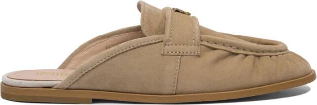 Pinko Beige Leren Loafers Stijlvol Comfort