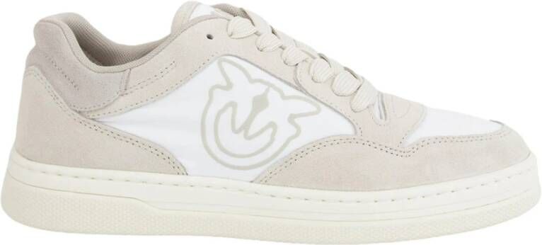 Pinko Beige Sneaker Cow Suede Nylon Sand - Foto 2
