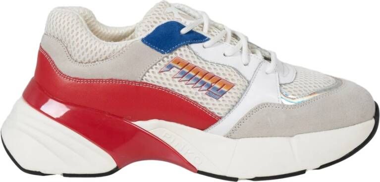 Pinko Blauwe Vetersneakers Multicolor Dames