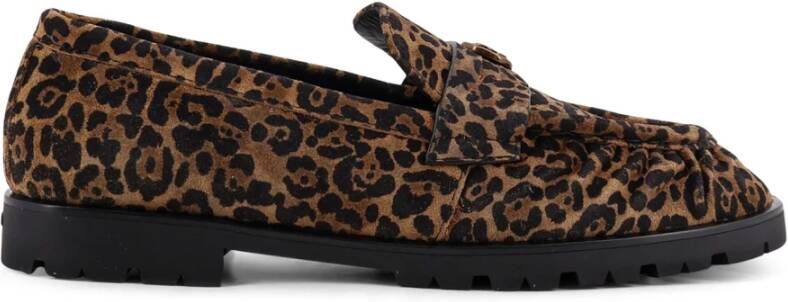 Pinko Bruine Platte Schoenen Love Birds Patch