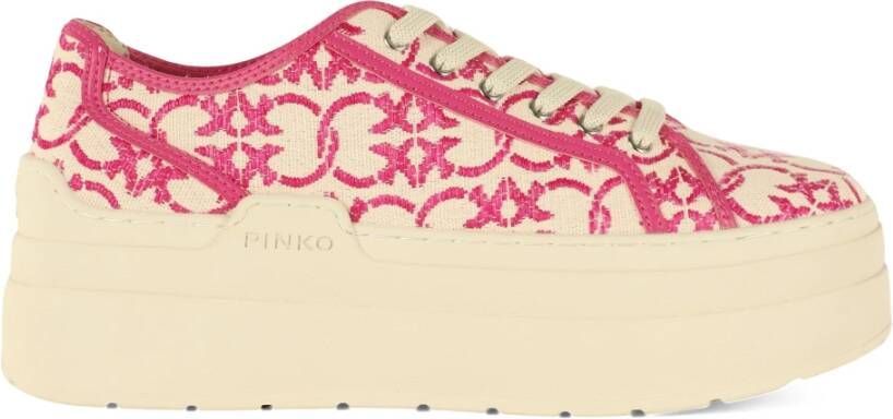 Pinko Canvas Platform Sneakers Greta 04 Pink Dames