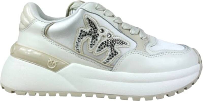 PINKO Lage Sneakers Dames Gem 07 Maat: 38 Materiaal: Leer Kleur: Wit