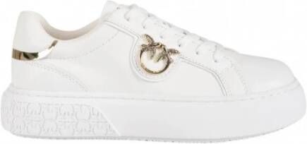 Pinko Low-Top Sneakers Panelled White Calf Leather Sneakers With Love Bir in wit - Foto 16