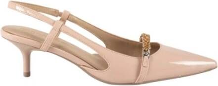 Pinko Beige Slingback Platte Schoenen Rubberen Zool Beige Dames
