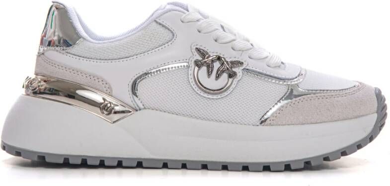 Pinko Gem01 Sneakers met verhoogd achterdeel White Dames