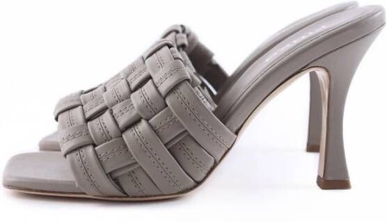 Pinko Gerecyclede Eco-Leren Sandaal met 9cm Hak Gray Dames