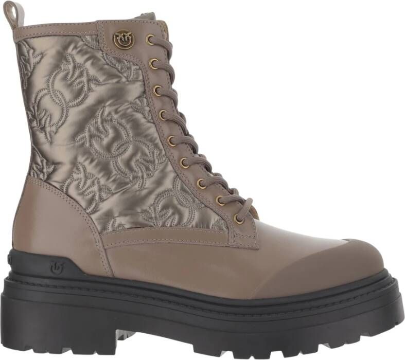 Pinko Gewatteerde leren veterschoenen