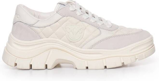 Pinko Gewatteerde Sneakers in Wit White Dames
