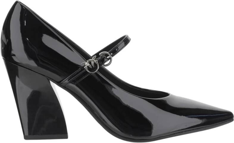 Pinko Glanzende Leren Pumps met Puntige Neus