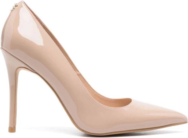 Pinko Glanzende leren stiletto platte schoenen