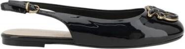 pinko Glanzende Patentleren Ballerina's met Gouden Band Black Dames