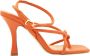 Pinko Oranje Leren Geweven Sandaal Stiletto Orange Dames - Thumbnail 1