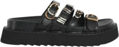 Pinko Kate Leren Platte Sandalen