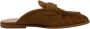 Pinko Suede Logo Mules Sandalen Brown Dames - Thumbnail 4