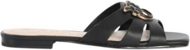 Pinko Zwarte Leren Sandalen Collectie Lente Zomer Black Dames