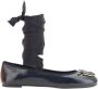 Pinko Leren Ballerina's met Lint en Liefdesvogels Black Dames - Thumbnail 6