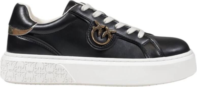 pinko Leren Damessneakers Lente Zomer Collectie Black Dames