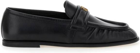 Pinko Zwarte leren loafers met metalen logo Black Dames - Foto 2