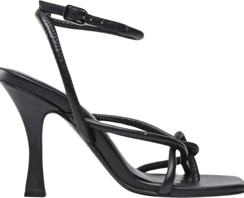 pinko Leren sandaal met 9 cm hak Black Dames