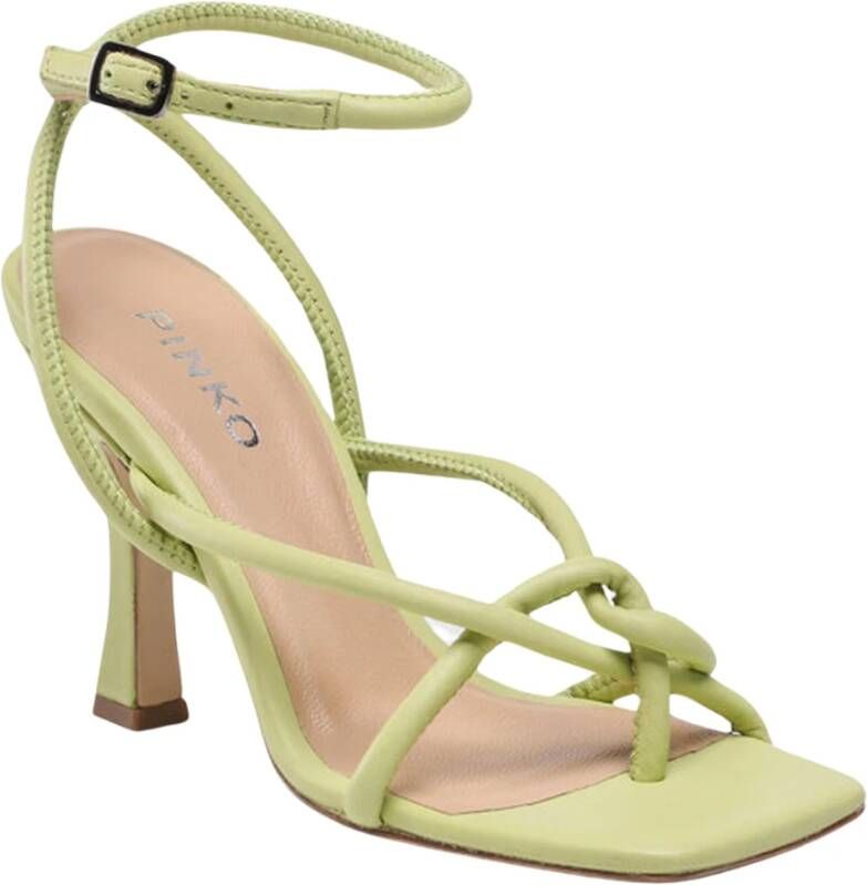 Pinko Leren sandaal met 9 cm hak Green Dames