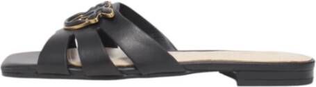 Pinko Zwarte Leren Sandalen Collectie Lente Zomer Black Dames