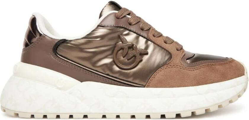 Pinko Leren sneakers met ronde neus