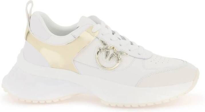 pinko Love Birds Leren Sneakers White Dames