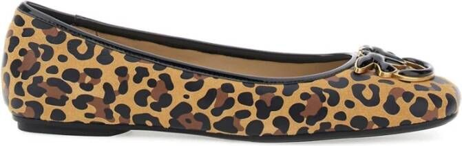 Pinko Luipaardprint Bruine Platte Ballerina Schoenen