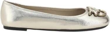 pinko Metallic Finish Ballerina's met Iconic Logo Gray Dames