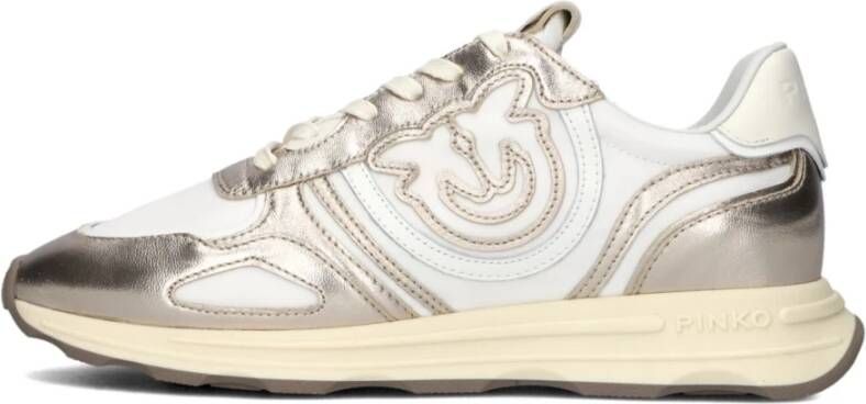pinko Metallic Gouden Lage Sneakers Multicolor Dames
