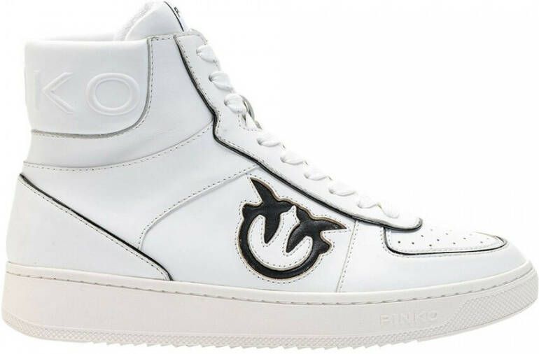 Pinko Nancy basketball hi sneaker veal leather Wit Dames - Schoenen.nl