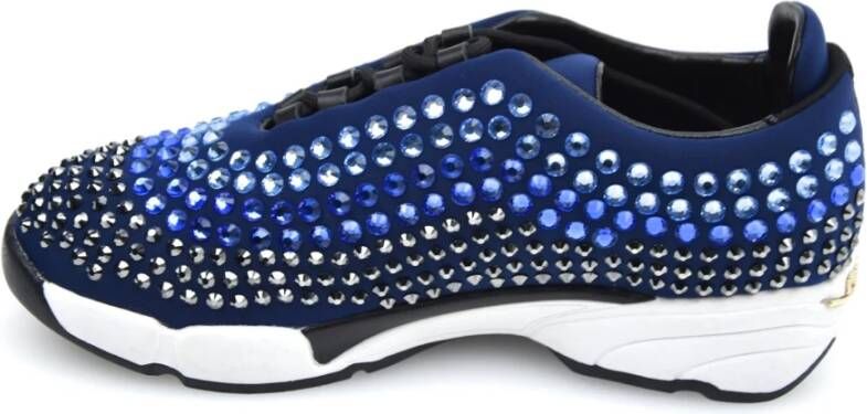 Pinko Neopreen Strass Sneaker Blue Dames