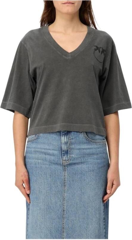 Pinko Palmboom Grafische V-hals T-shirt