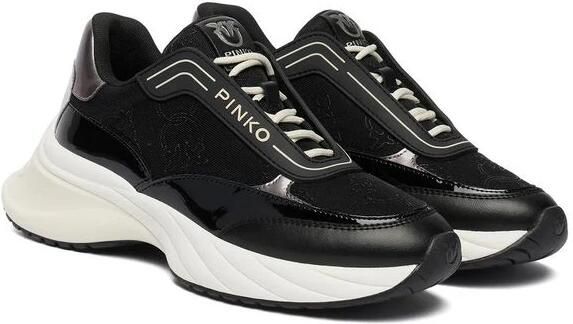 PINKO Sneakers laag 'Ariel 19 Sneaker Calf Leather Patent Monogram Net' zwart - Foto 2
