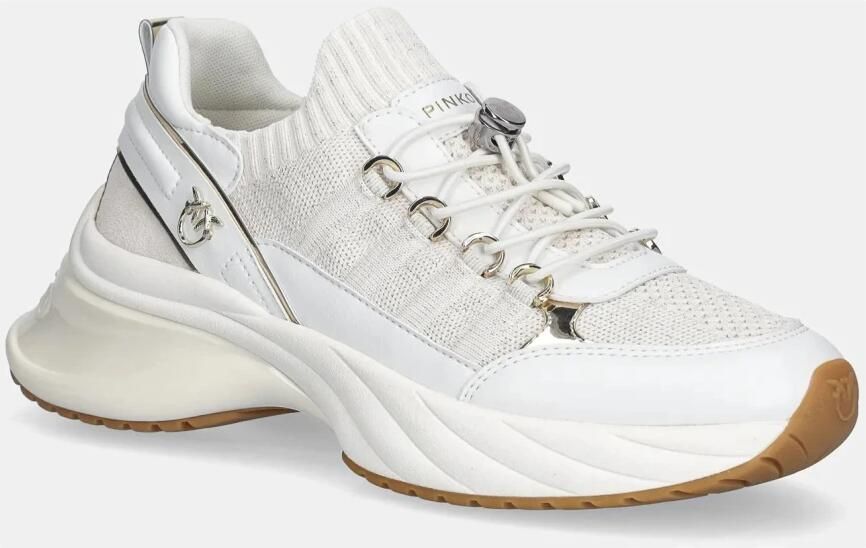 Pinko Ariel 34 Sneaker Calf Leather Knit - Foto 5