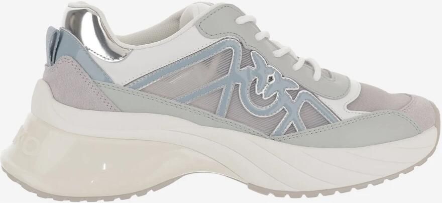Pinko Ariel Mixed Leather Sneakers with Logo