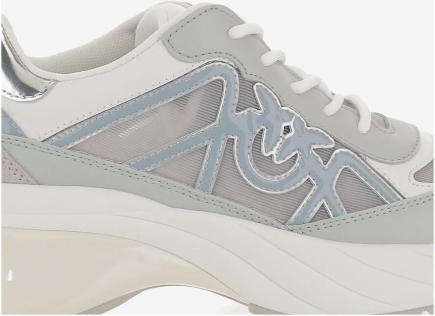 Pinko Ariel Mixed Leather Sneakers with Logo - Foto 2