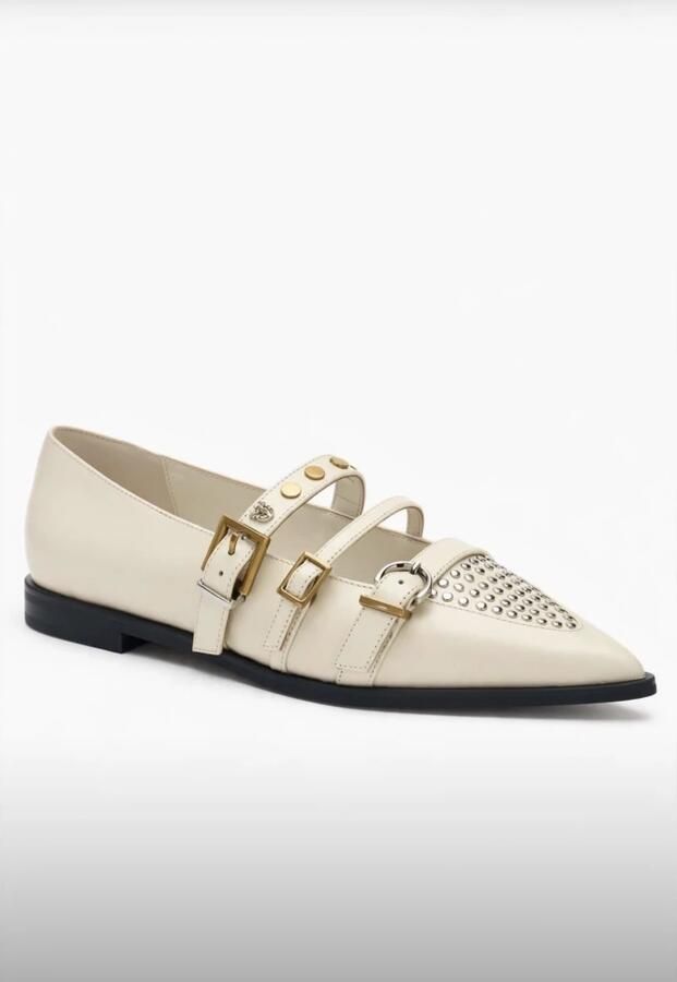 Pinko Pointed Toe Leather Shoes in beige - Foto 2