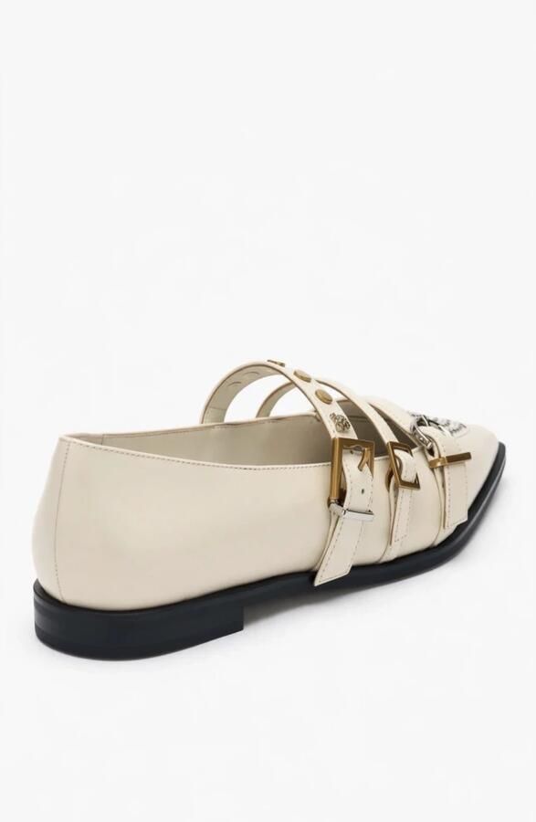 Pinko Pointed Toe Leather Shoes in beige - Foto 3