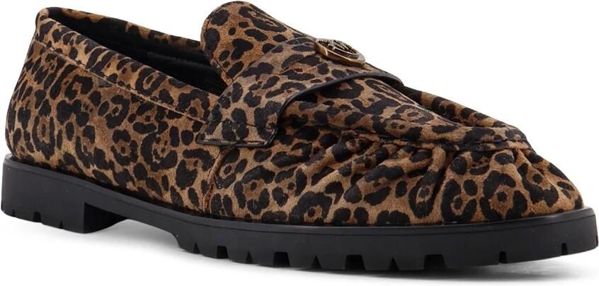 Pinko Bruine Platte Schoenen Love Birds Patch