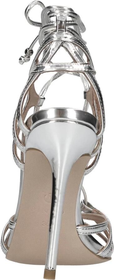 Pinko Metallic Zilveren Sandalen met Uitgesneden Details Gray Dames - Foto 8